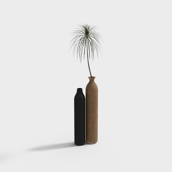 Minimalist Vase Set 3D model with Unique Design