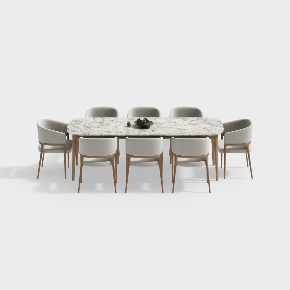 Wabi-sabi style dining table and chair set