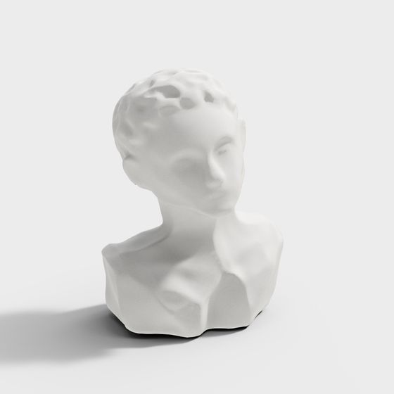 Youth Statue Low Poly 3D model