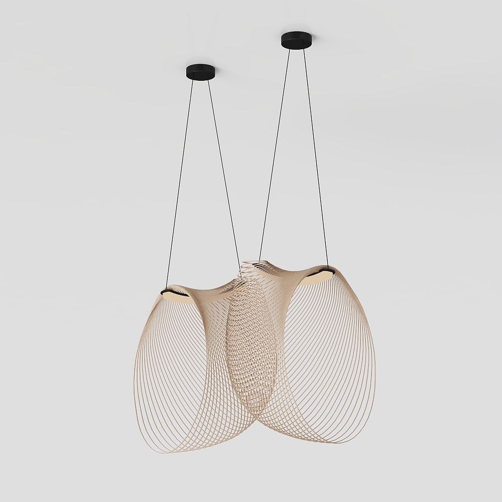 Sleek Streamlined Pendant Light 3D Model – Geometric Design