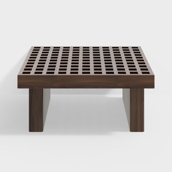 Low-Poly Grid Wooden Table 3D model