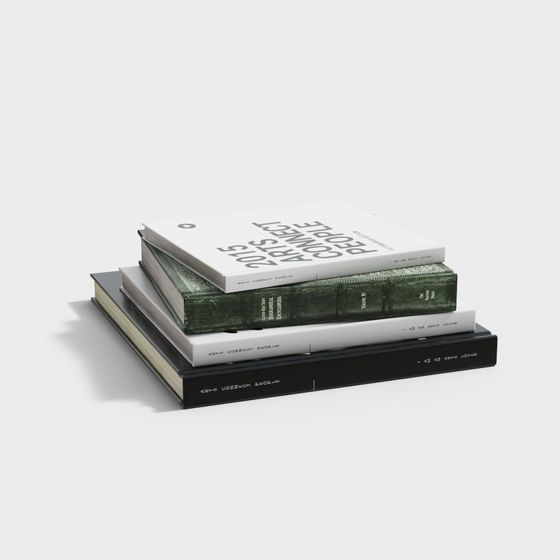 Elegant Low-Poly Book 3D Model Set for Creatives