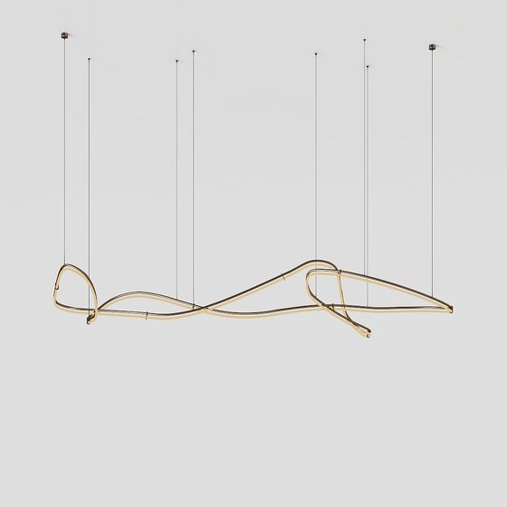 Elegant Low-Poly Chandelier 3D model