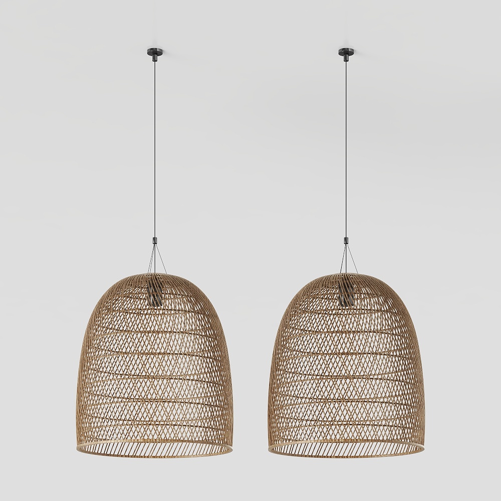 Artistic Low Poly Chandelier – Bamboo Warmth Design