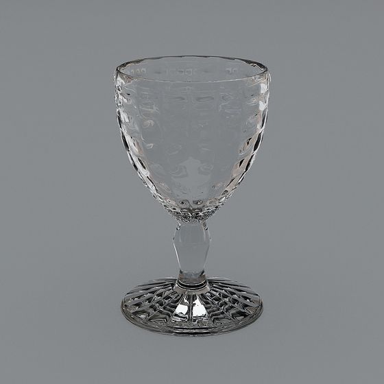 Elegant Crystal Goblet 3D model for Stylish Designs