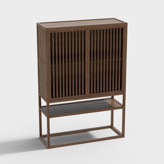 Minimalist Wooden Bookshelf 3D model