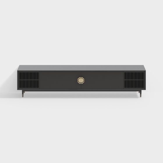 Sleek Low-Poly TV Cabinet 3D model