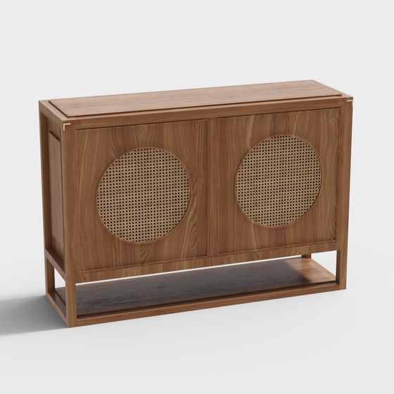 Elegant Wooden Sideboard 3D model for Modern Interiors