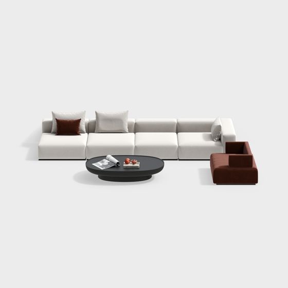Stylish 3D Sofa Set Model for Cozy Living Spaces