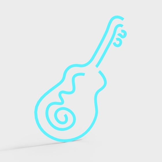 Futuristic 3D Guitar Model for Creative Projects