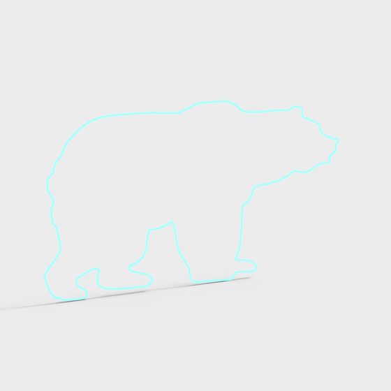 Stylish Polar Bear 3D Model - Ice Guardian