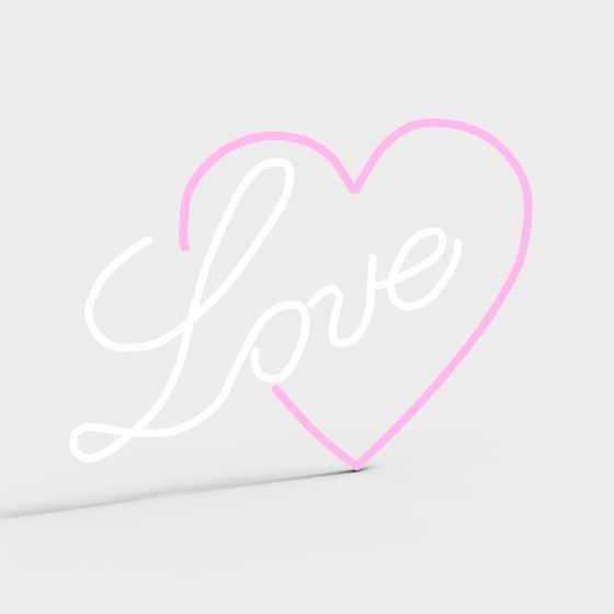 Love Heart 3D model for Creative Design