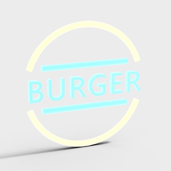 Vibrant Burger Sign 3D model