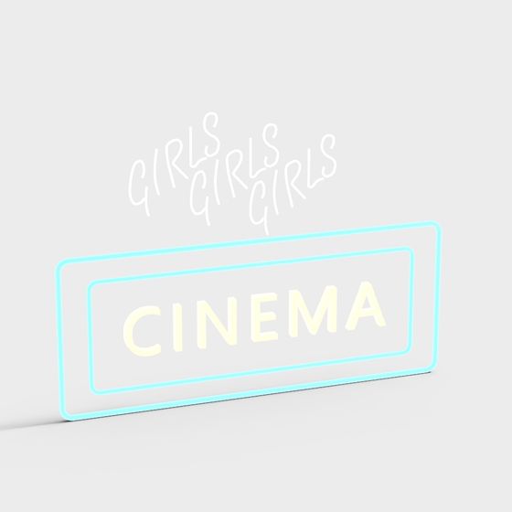 Cinema Neon Sign 3D model