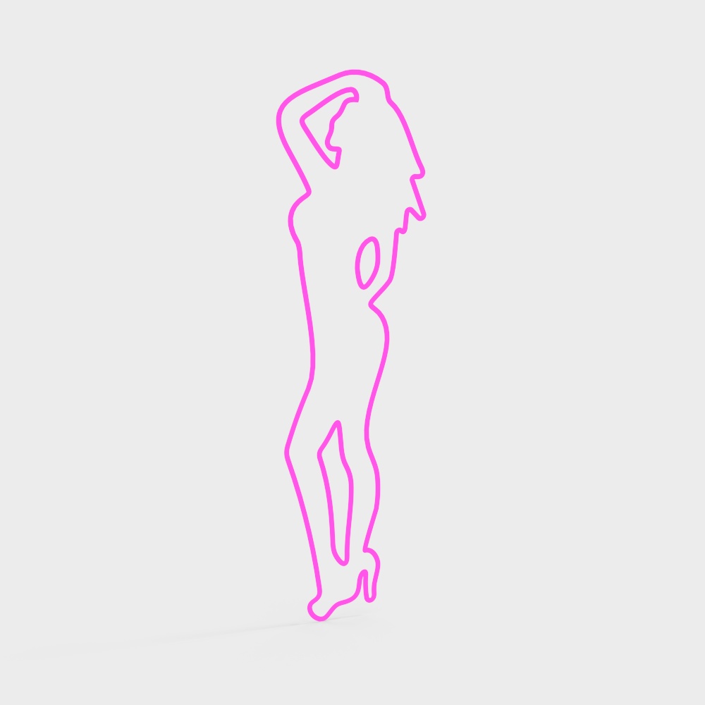 Neon Dancer 3D model in Low Poly Art Style