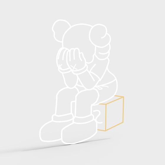 Melancholic Bear 3D model for Creative Projects