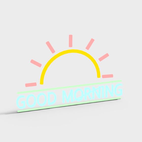 Cheerful Good Morning 3D Model for Creative Projects