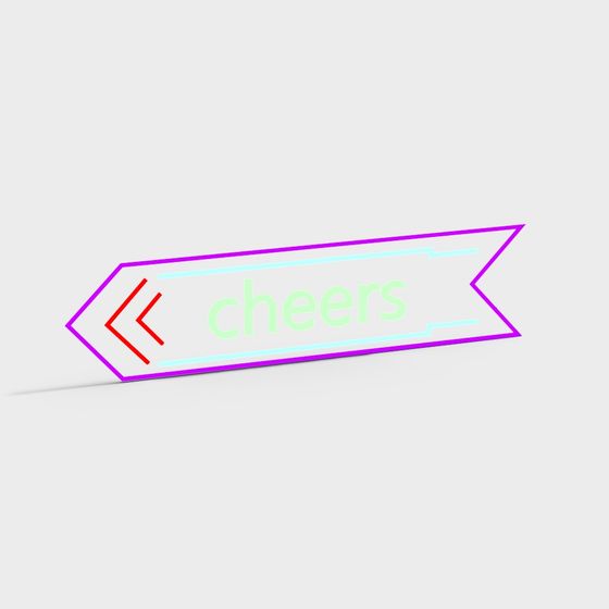 Cheers Banner 3D model for Creative Projects