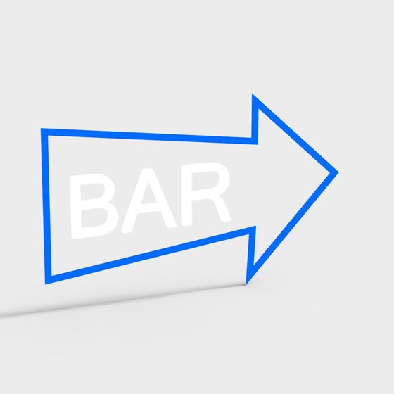 Bar Sign Arrow 3D Model for Creative Projects