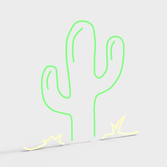 Futuristic Cactus 3D Model Design