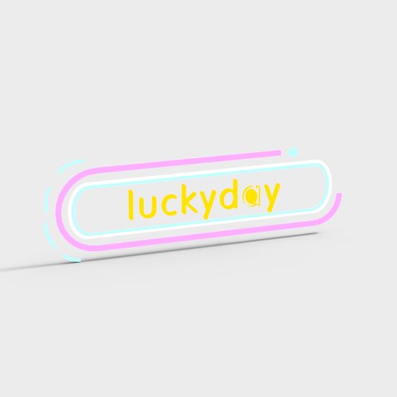 LuckyDay 3D Model - Bright Neon Aesthetic