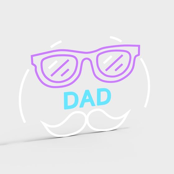 Unique DAD Sunglasses 3D model
