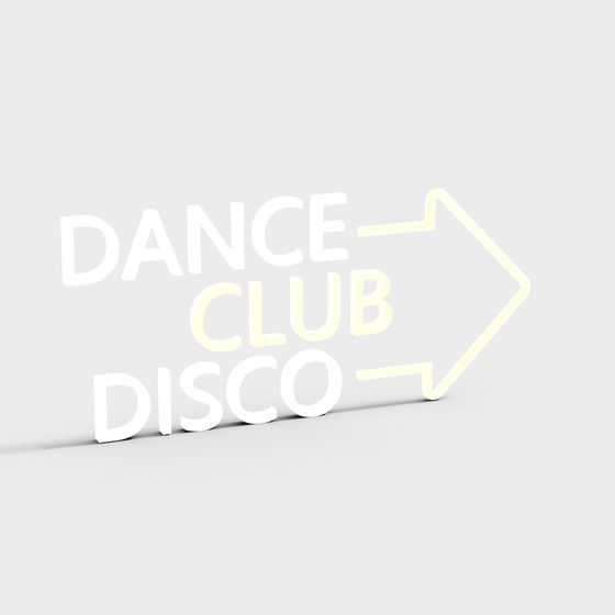 Dance Club Disco Sign 3D model for Creative Projects