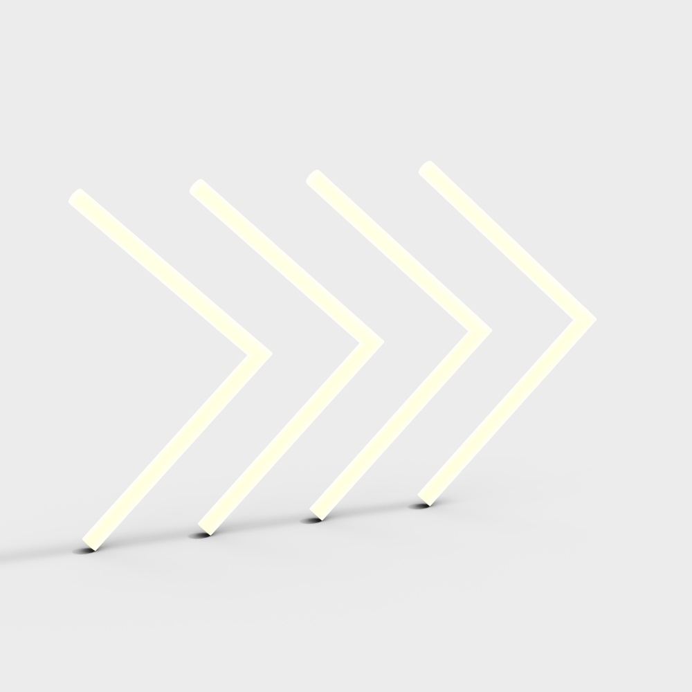 Futuristic Arrow 3D Model – Low-Poly Cream Design