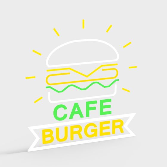 Cafe Burger 3D model for Creative Projects