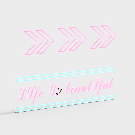 Stylish Low-Poly 3D Model with a Life is Beautiful Theme