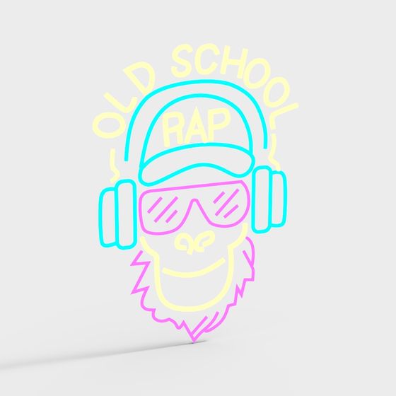 Old School Rap Monkey 3D model
