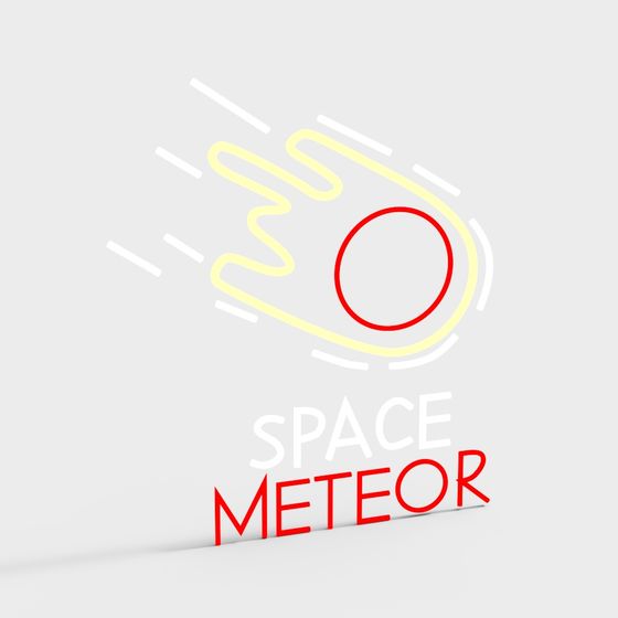 Vibrant Space Meteor 3D model for Creative Projects