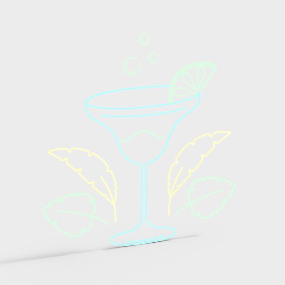 Chic Low Poly Cocktail Glass 3D model for Creative Projects