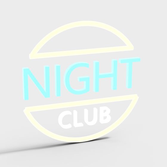 Night Club Neon Sign 3D model