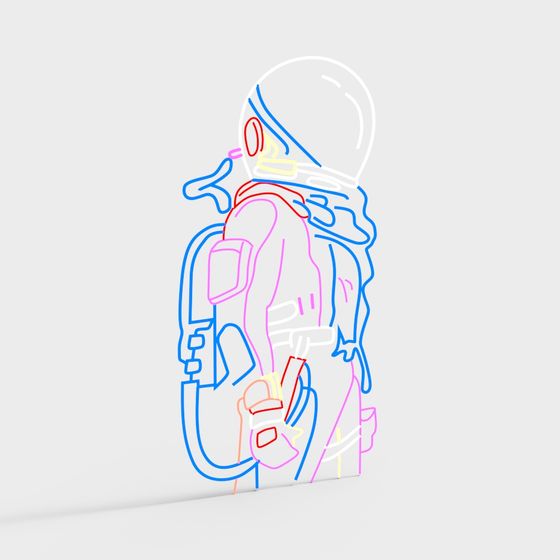 Neon Astronaut 3D model