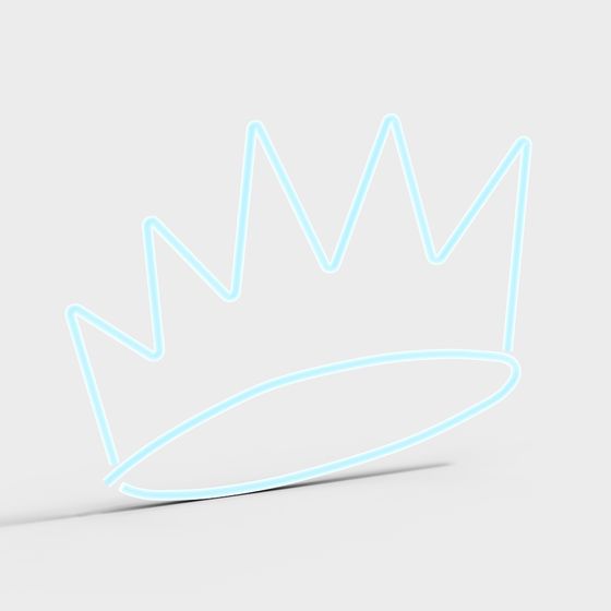 Neon Crown 3D model for Creative Projects