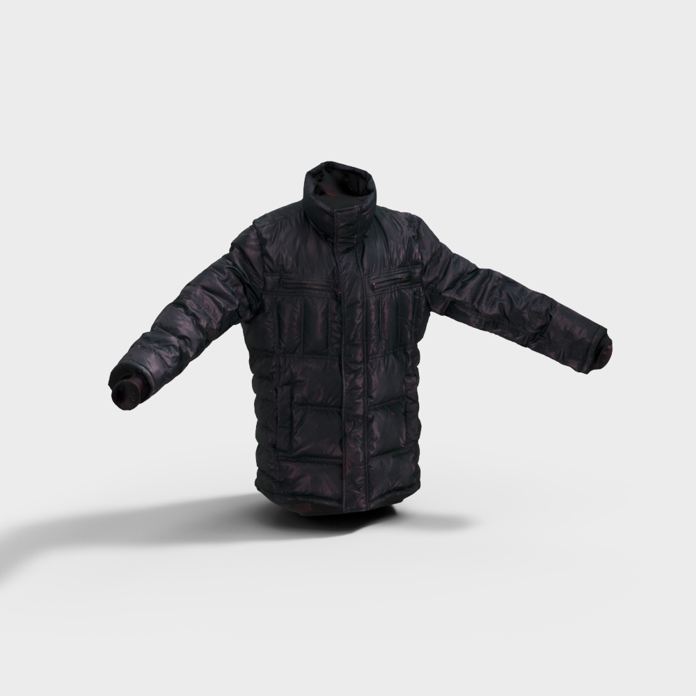 Stylish Low-Poly Down Jacket 3D Model
