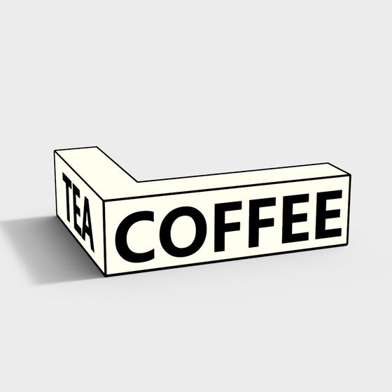 Coffee and Tea Sign 3D model