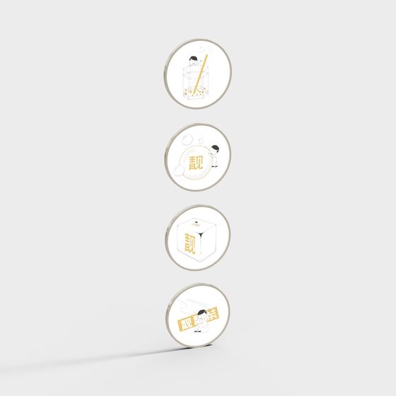 Bubble Adventure 3D Model Badges