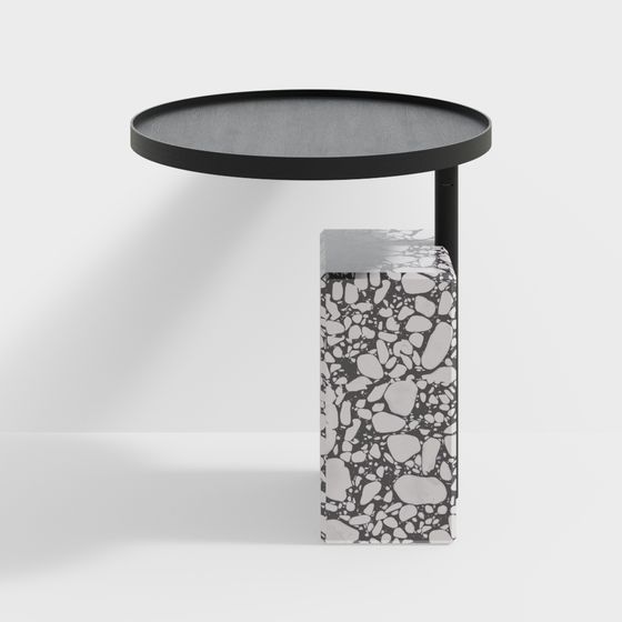 Concrete Side Table 3D model for Modern Interiors