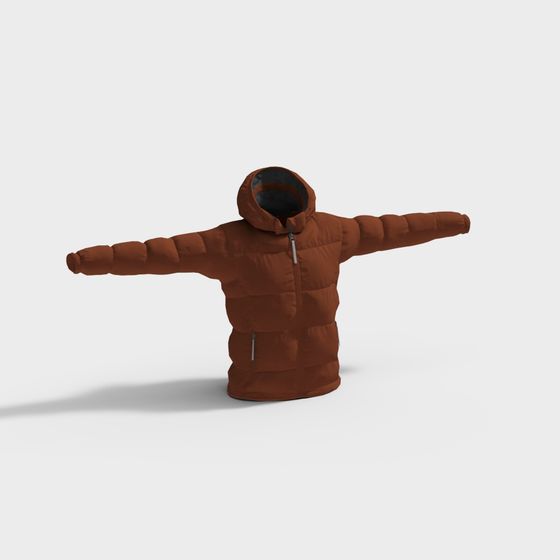Stylish Low-Poly Down Jacket 3D model