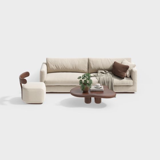 Modern Minimalist Sofa Set 3D model