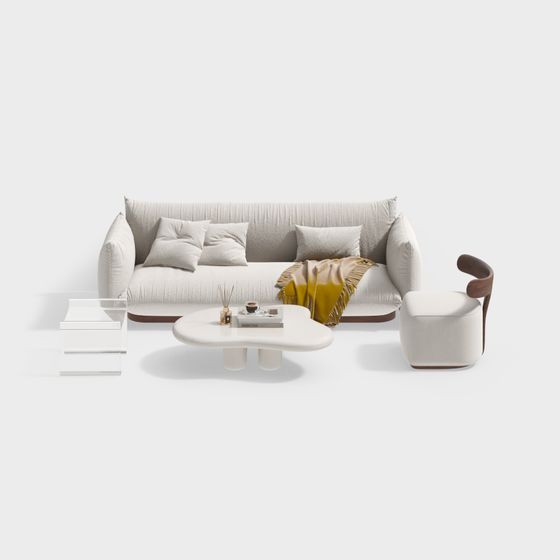 Modern Minimalist Sofa Suite 3D model