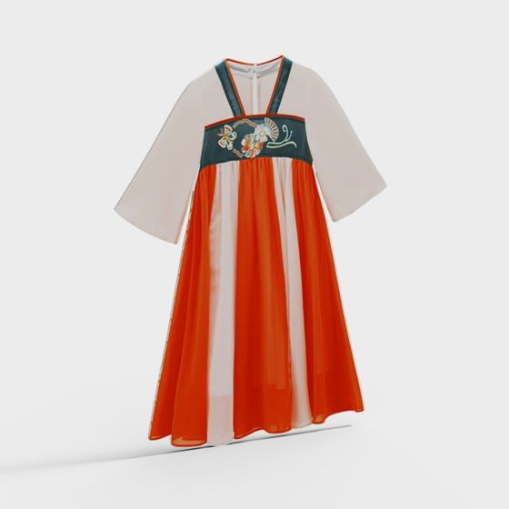 Elegant Hanfu 3D model with Unique Design