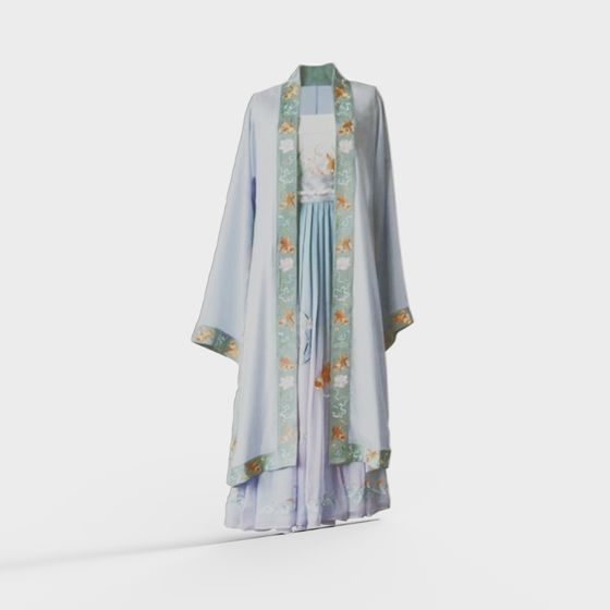 Elegant Hanfu 3D Model with Traditional Charm