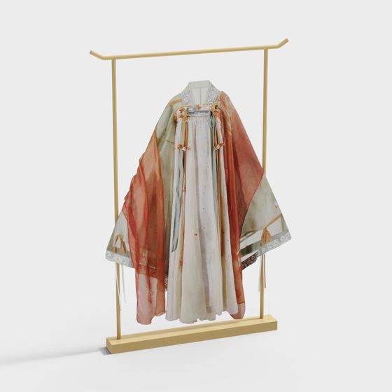 Elegant Hanfu 3D model with Low Polygon Design