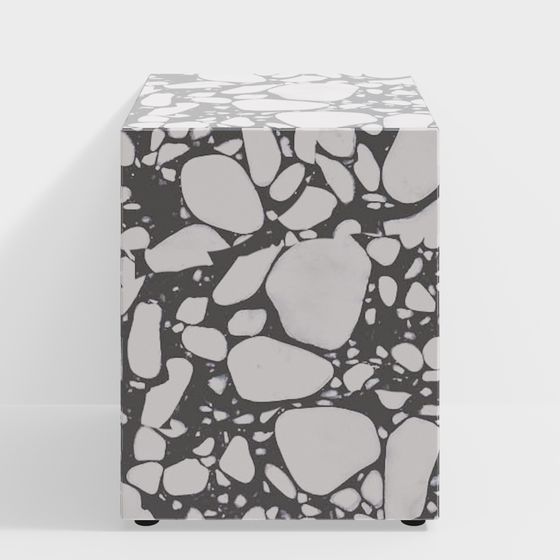 Concrete Texture Square Stool 3D model