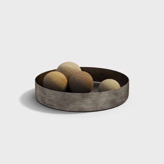 Elegant Disk with Wooden Balls 3D model for Creative Spaces
