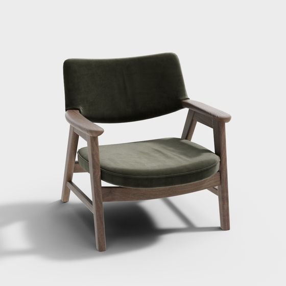 Velvet Green Armchair 3D model