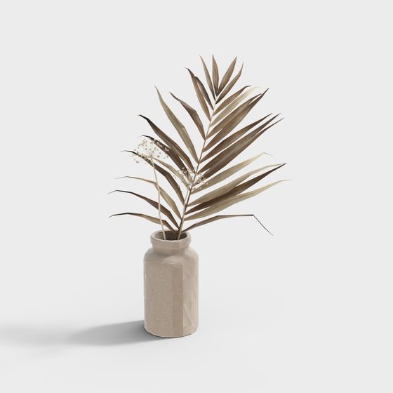 Minimalist Dried Flower Vase 3D model